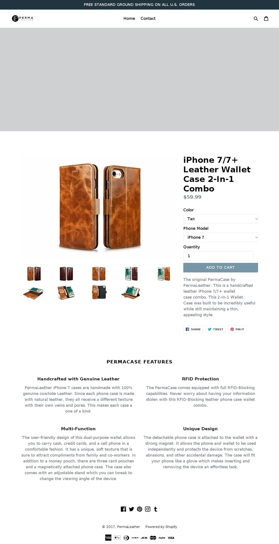 permacase.com shopify website screenshot