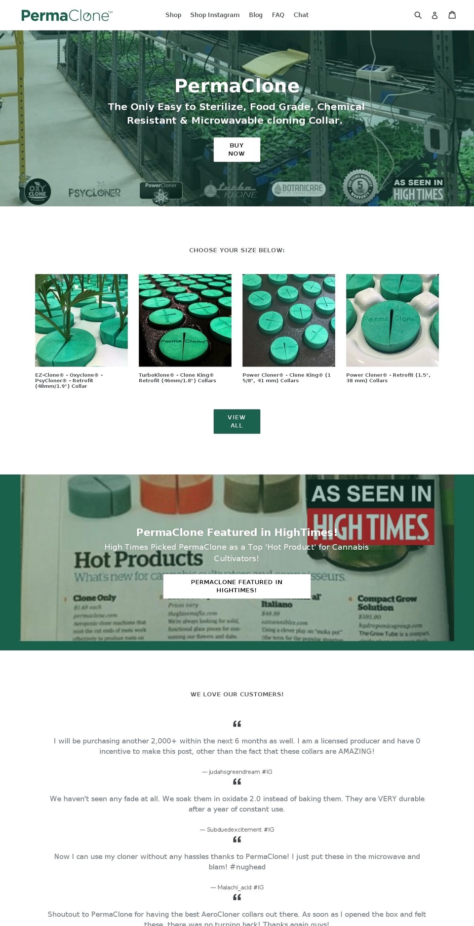 permaclone.com shopify website screenshot