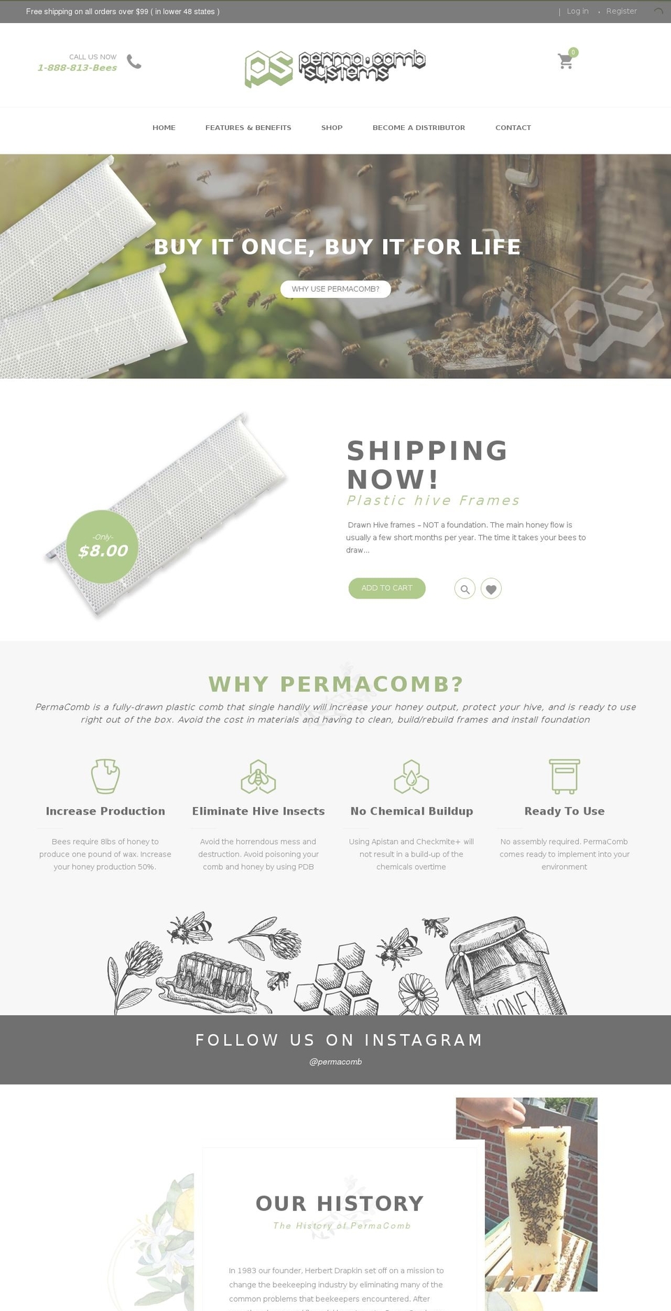 permacomb.com shopify website screenshot