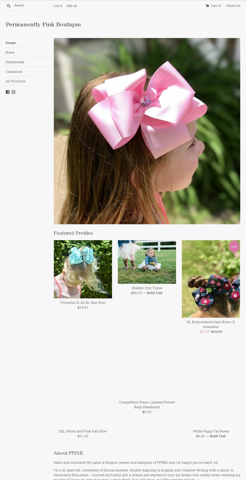 permanentlypinkboutique.com — Shopify storefront screenshot
