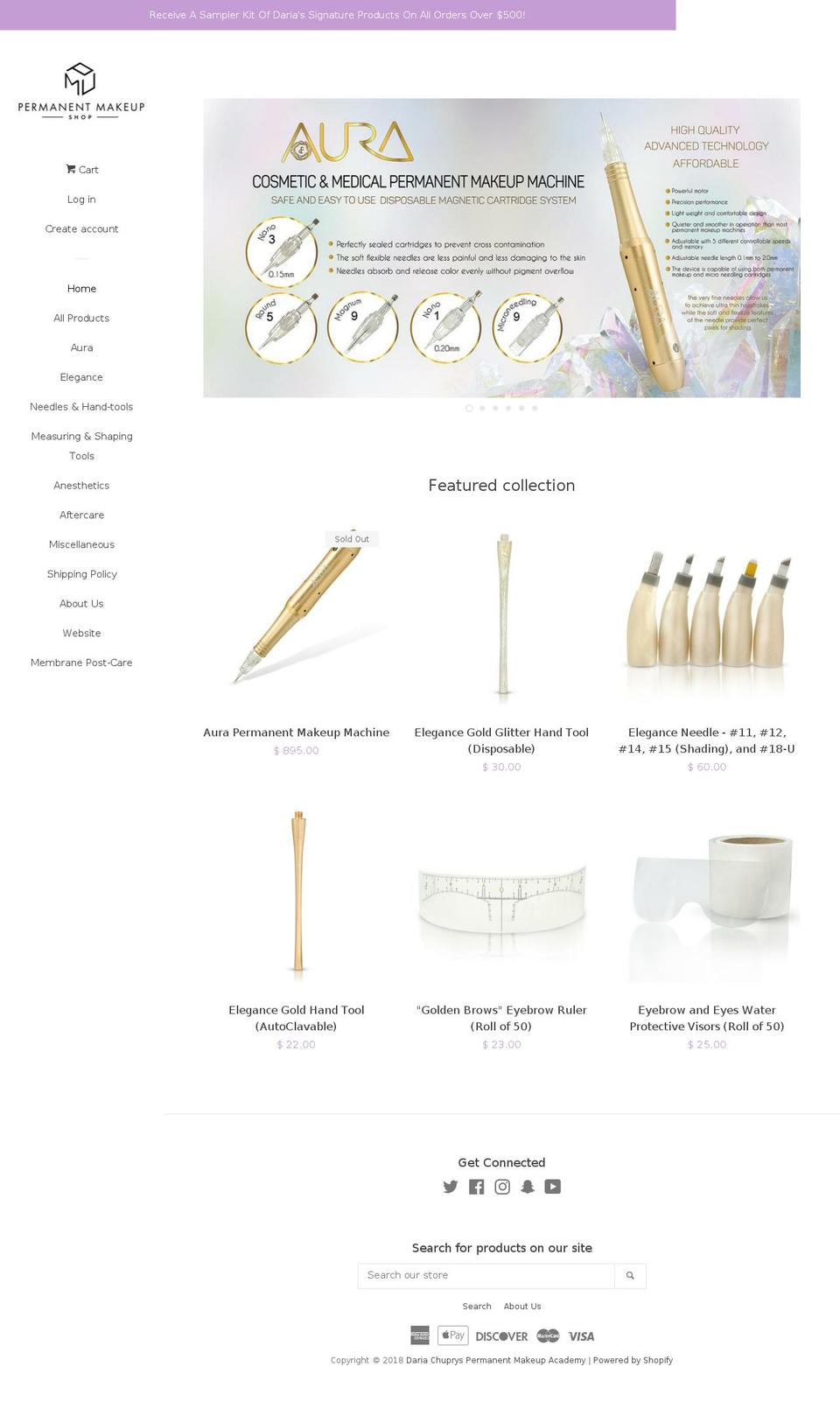permanentmakeupshop.com — Shopify storefront screenshot