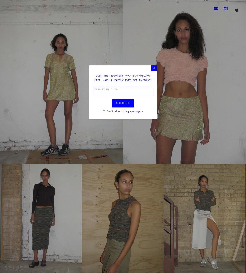 permanentvacation.com.au shopify website screenshot