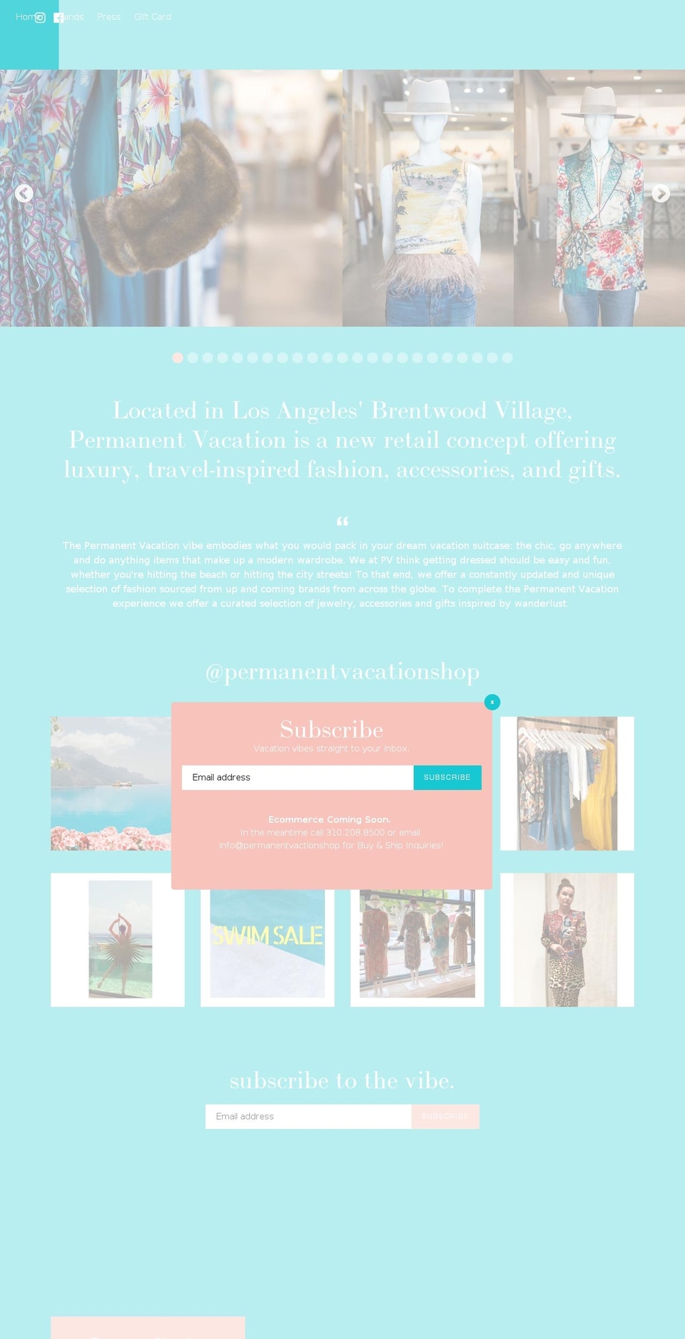 permanentvacationstore.com — Shopify storefront screenshot