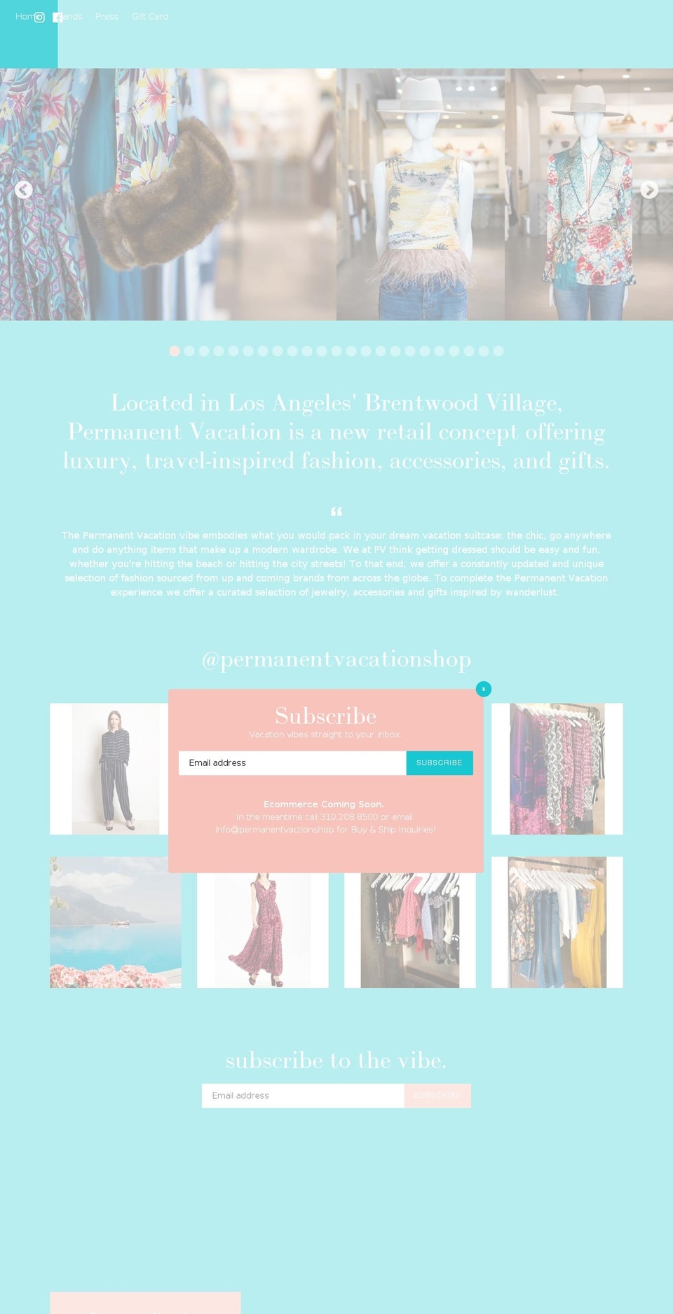 permanentvacationstore.net shopify website screenshot