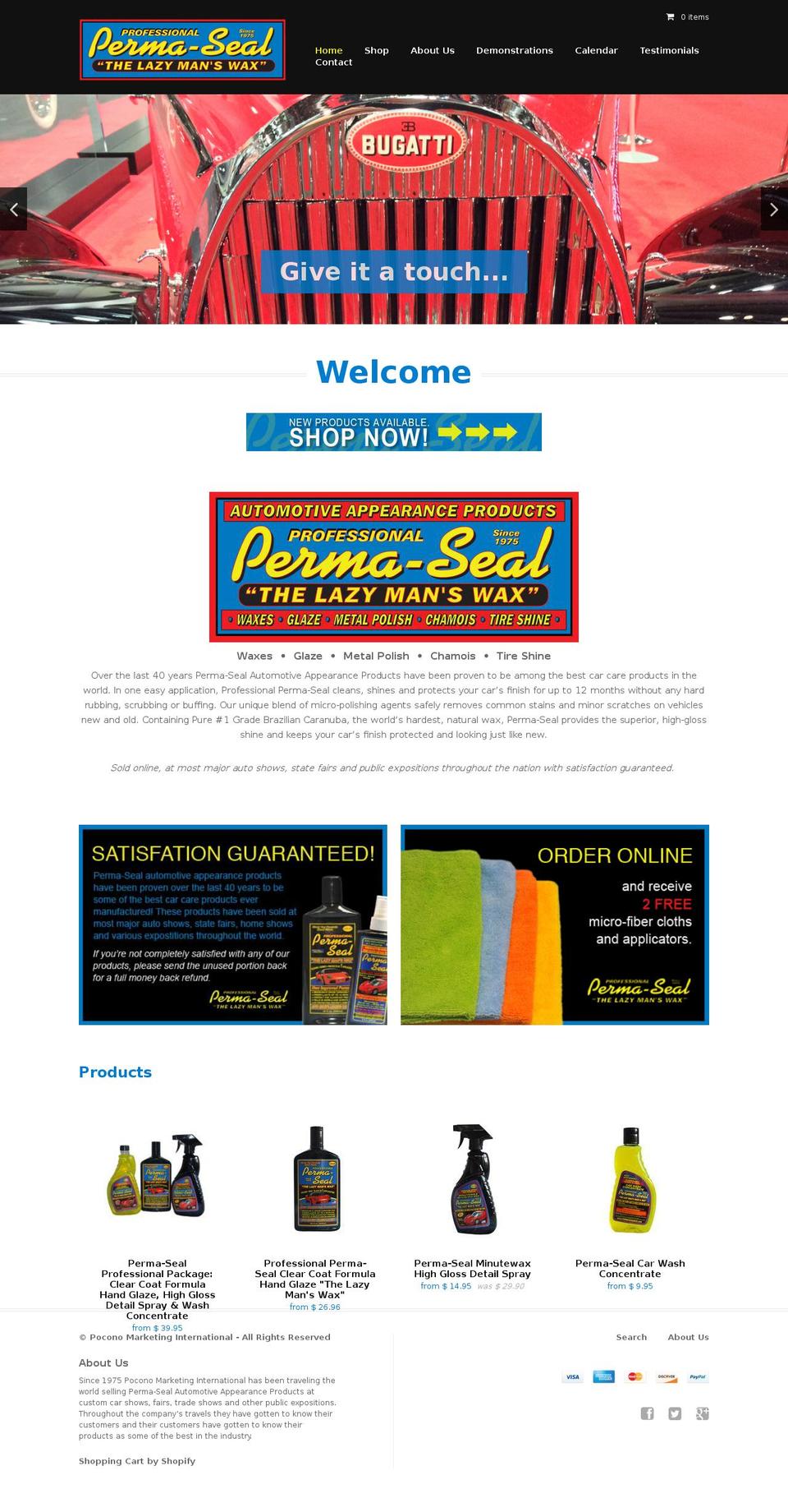 permasealwax.net shopify website screenshot