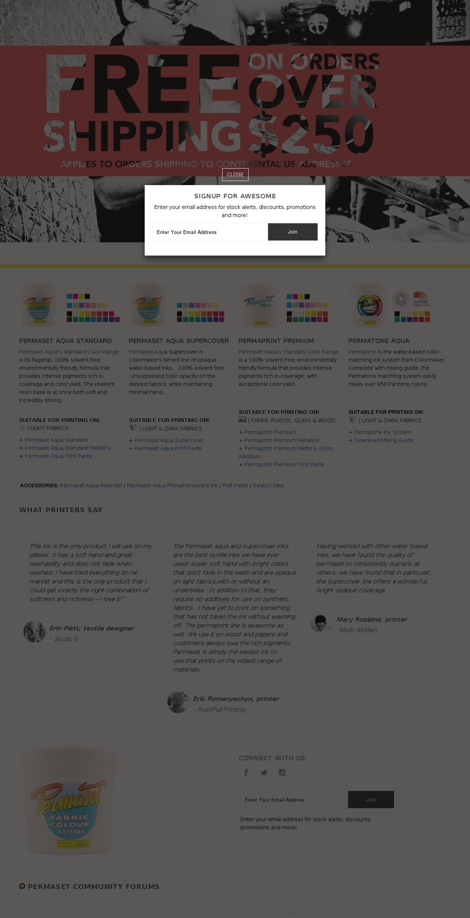 permaset.com shopify website screenshot