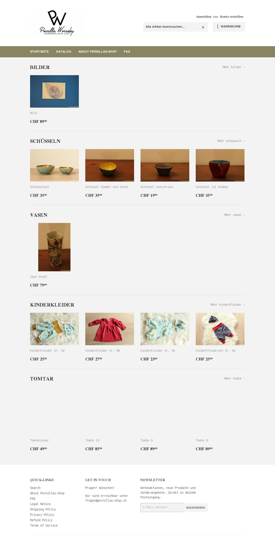 pernillas-shop.ch shopify website screenshot