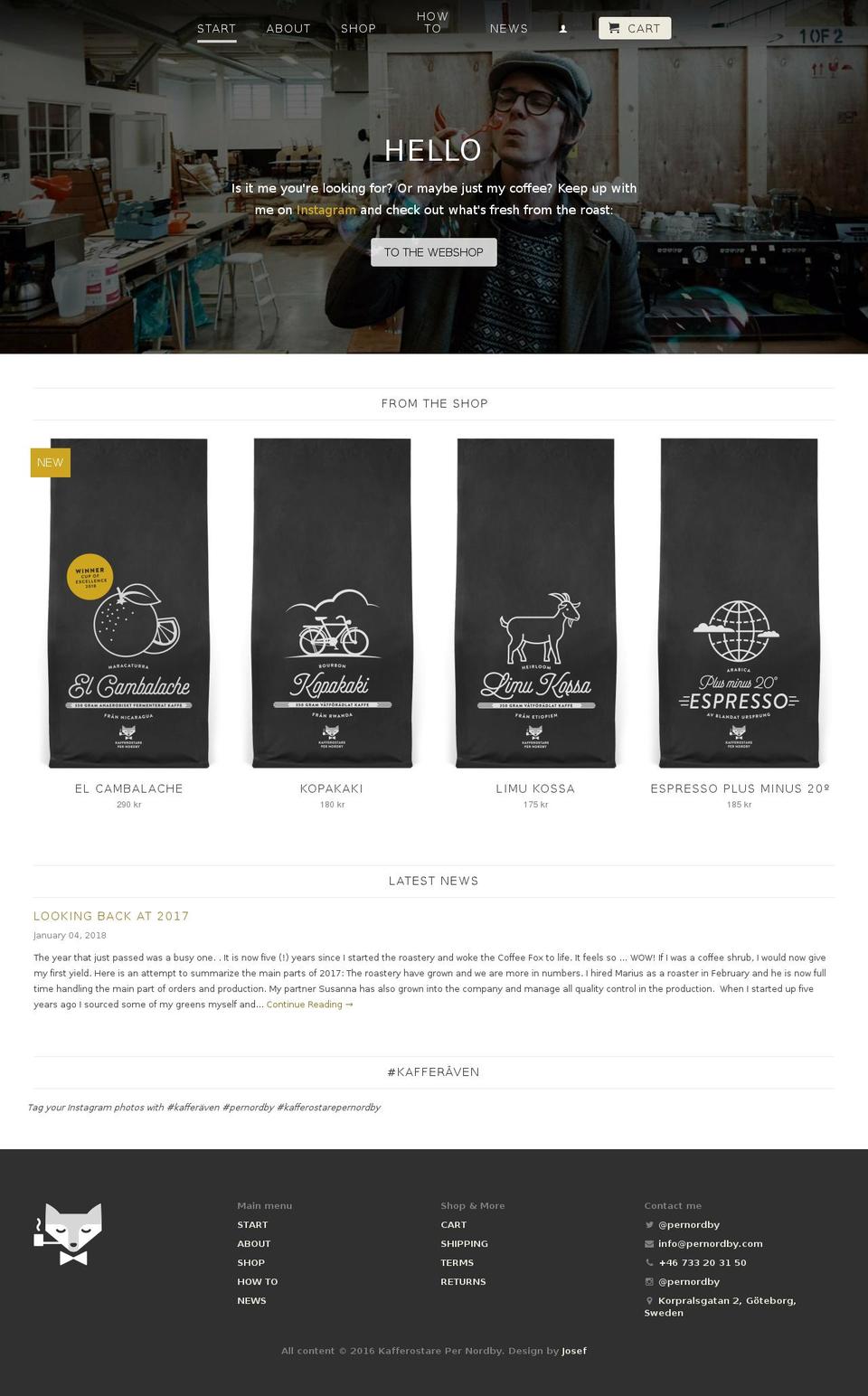 Per Nordby LIVE Shopify theme site example pernordby.com