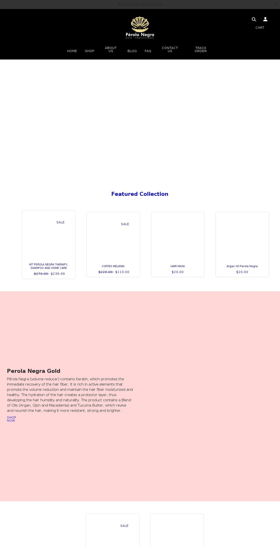 perolanegracosmetic.com shopify website screenshot