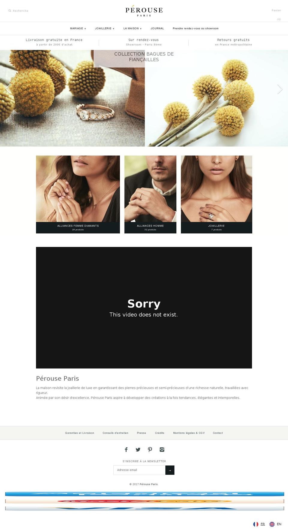 perouse.paris shopify website screenshot