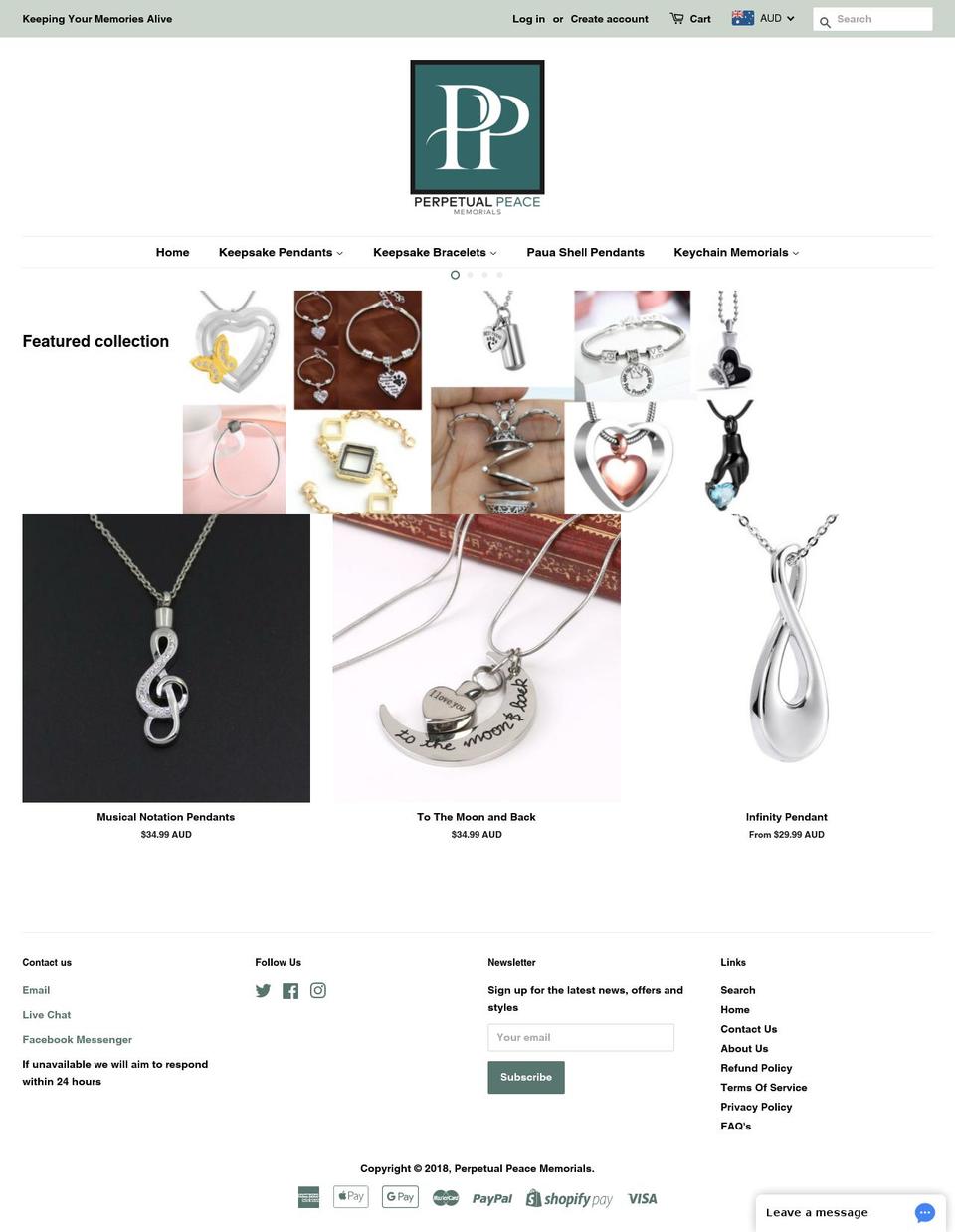 perpetual-peace.com — Shopify storefront screenshot