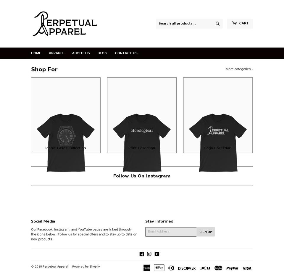 perpetualapparel.com — Shopify storefront screenshot