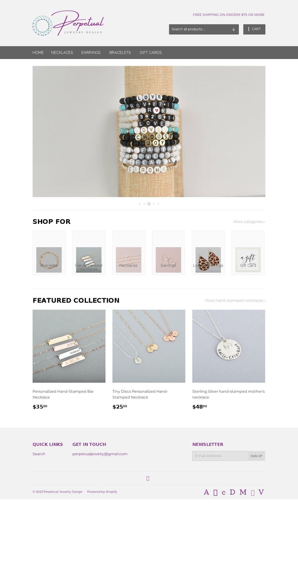 perpetualjewelrydesign.com — Shopify storefront screenshot