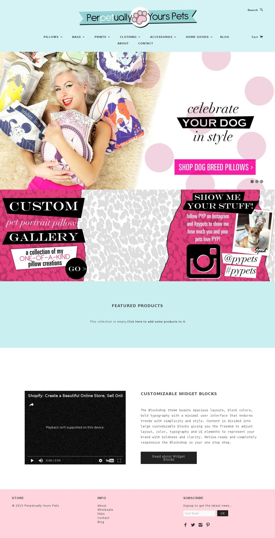 perpetuallyyourspets.com shopify website screenshot