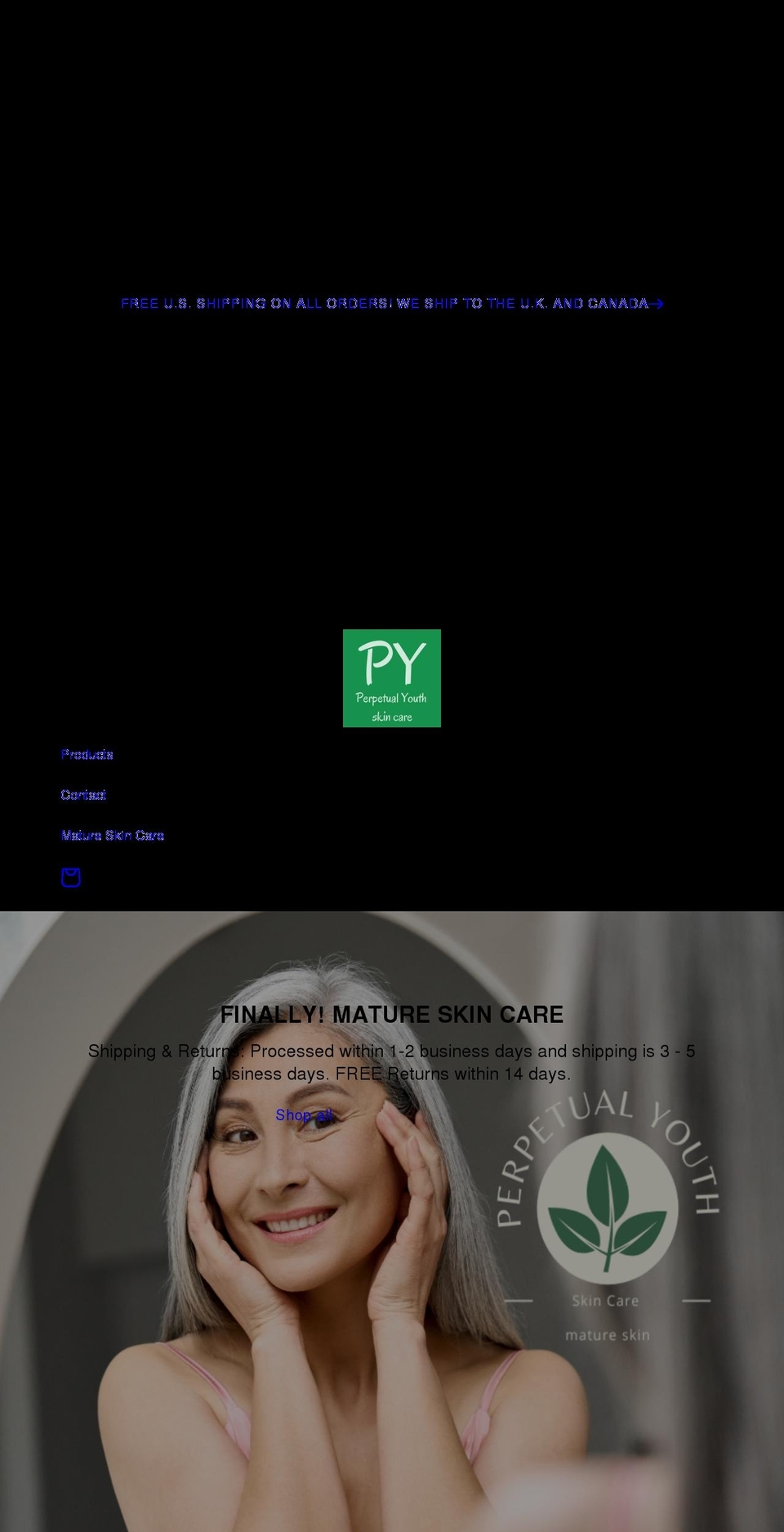 perpetualyouthskincare.com shopify website screenshot