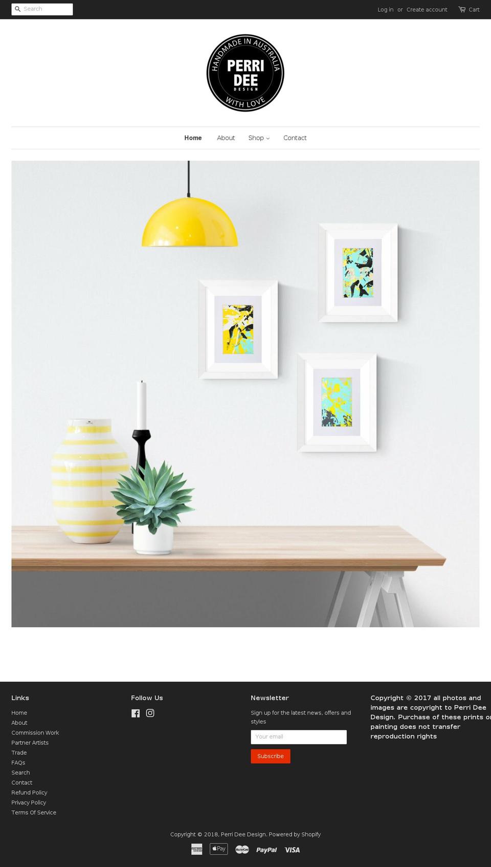 perrideedesign.com — Shopify storefront screenshot