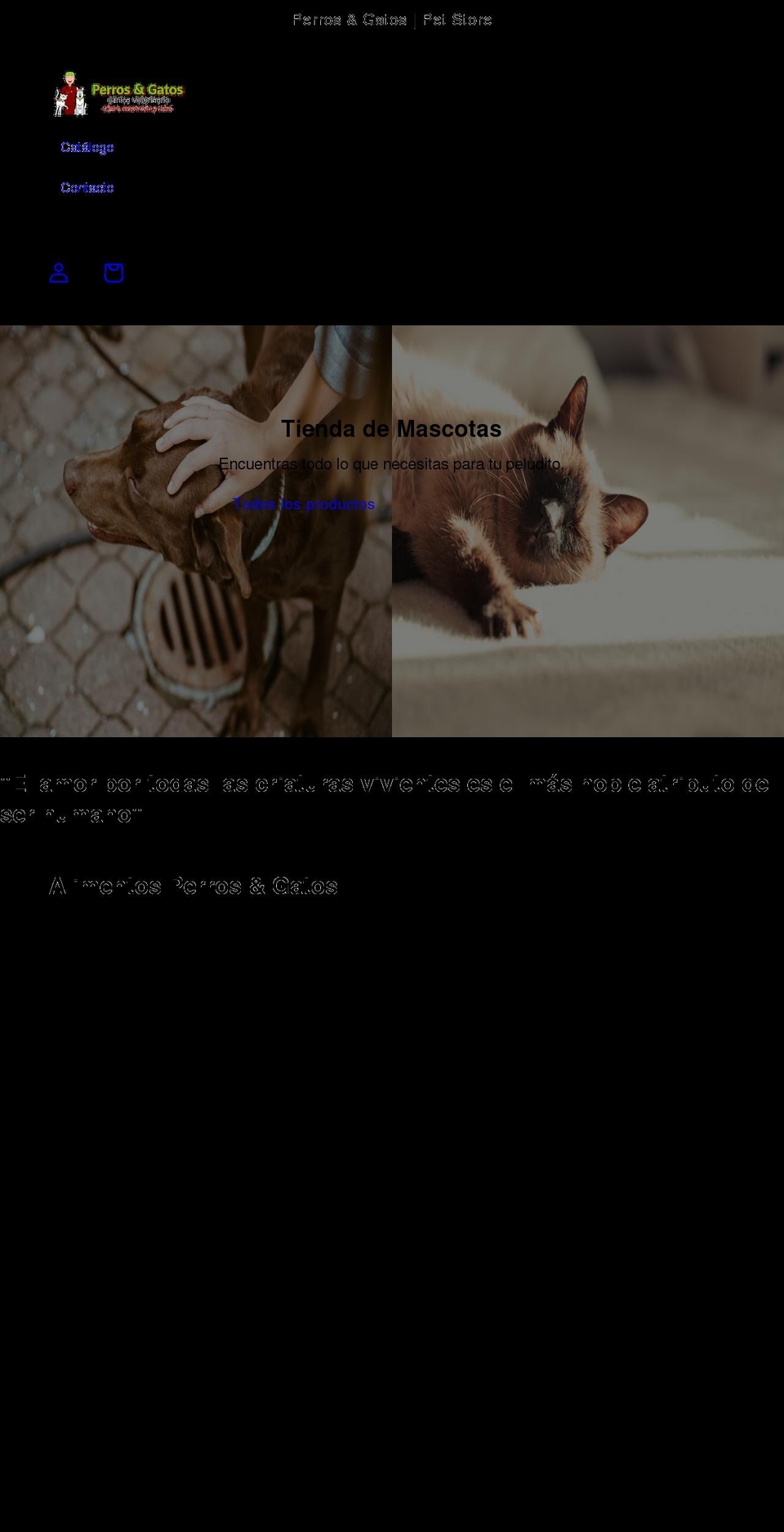 perrosygatos.store shopify website screenshot