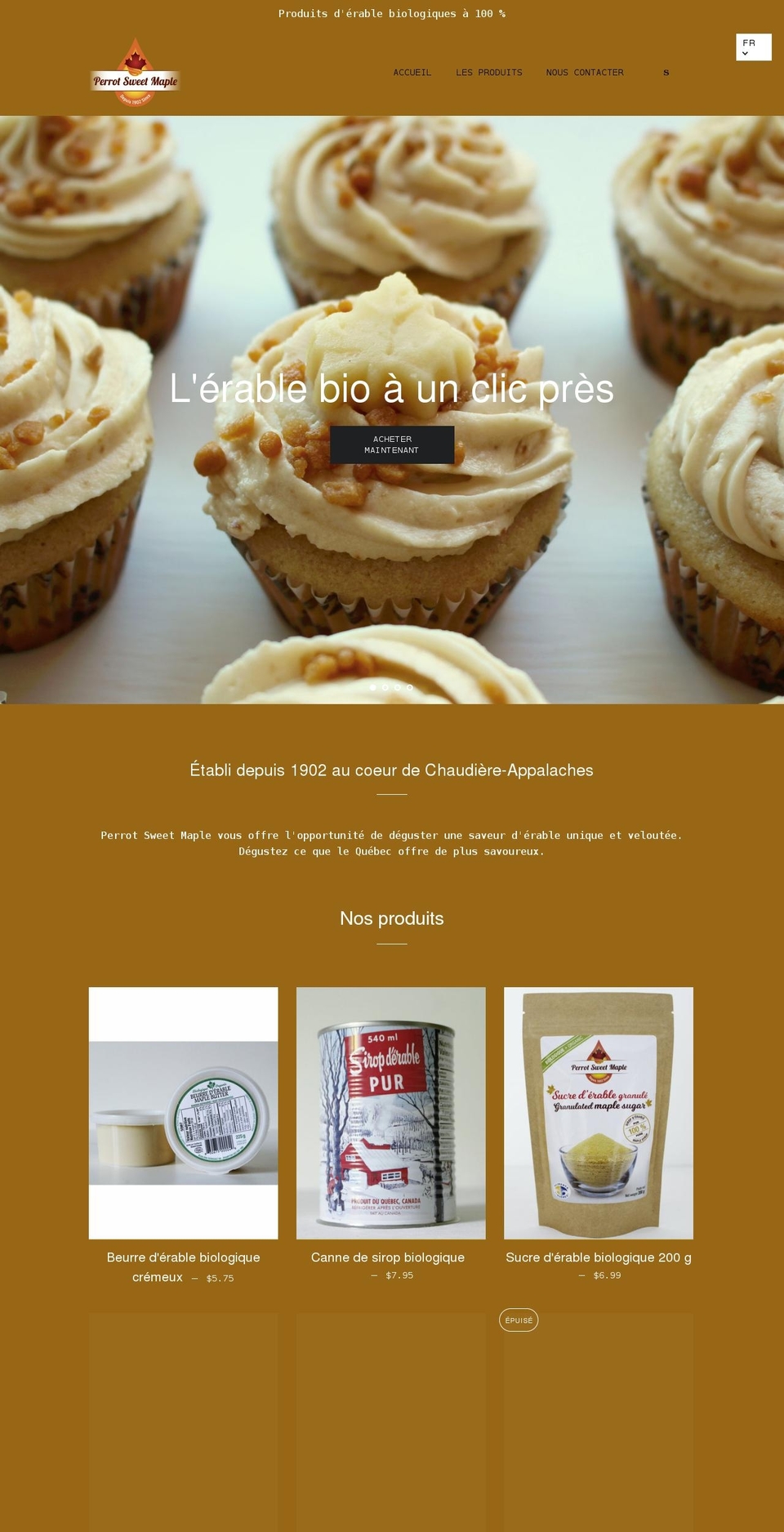 perrotsweetmaple.com shopify website screenshot