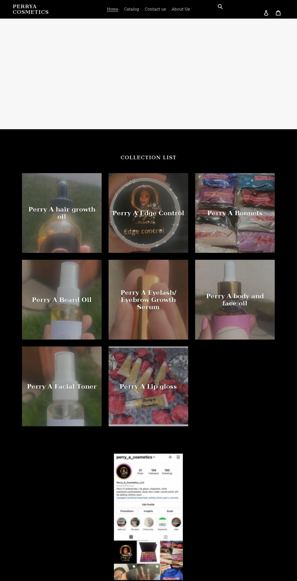 perryacosmeticsllc.com shopify website screenshot