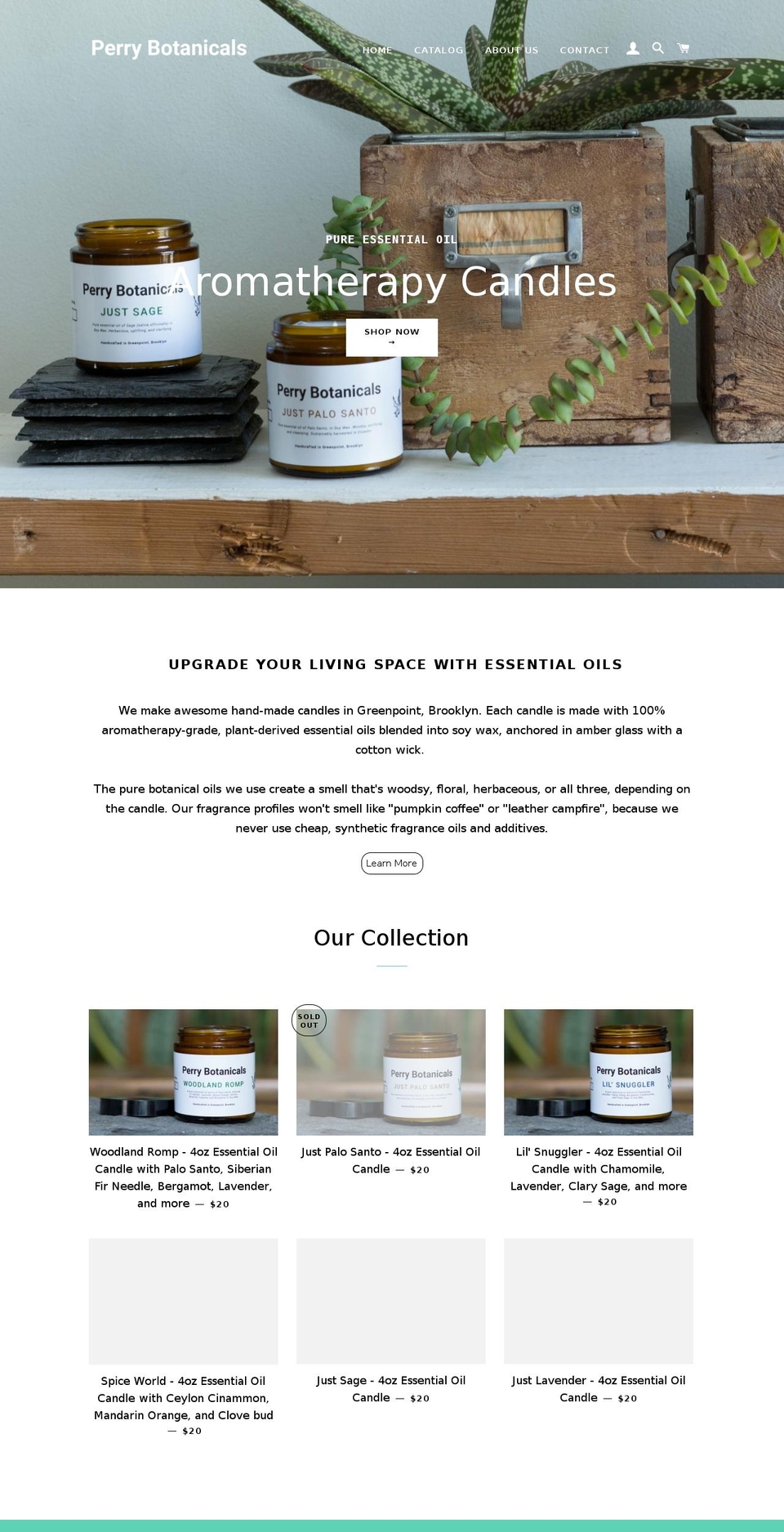 perrybotanicals.com — Shopify storefront screenshot