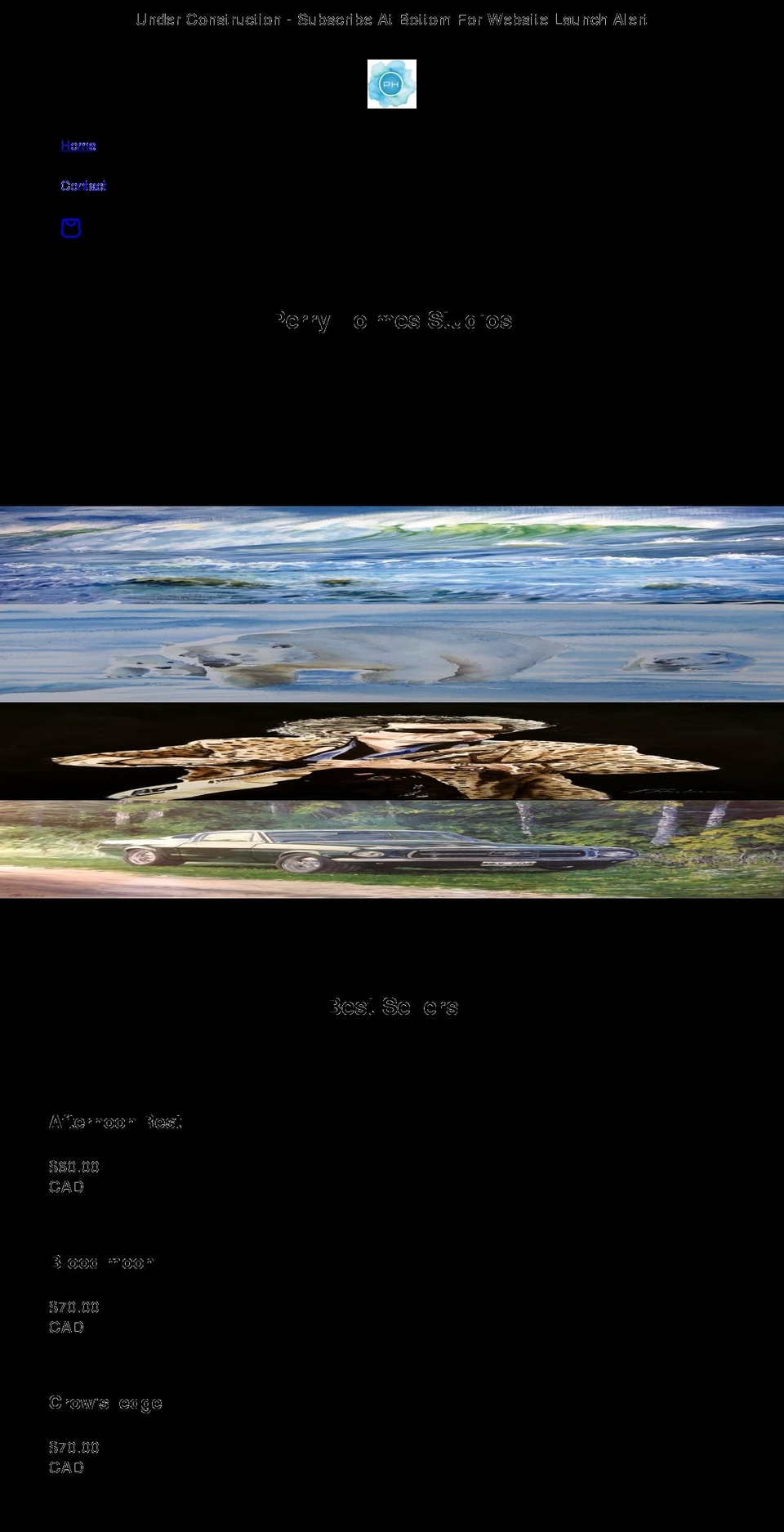 perryholmesstudios.com shopify website screenshot