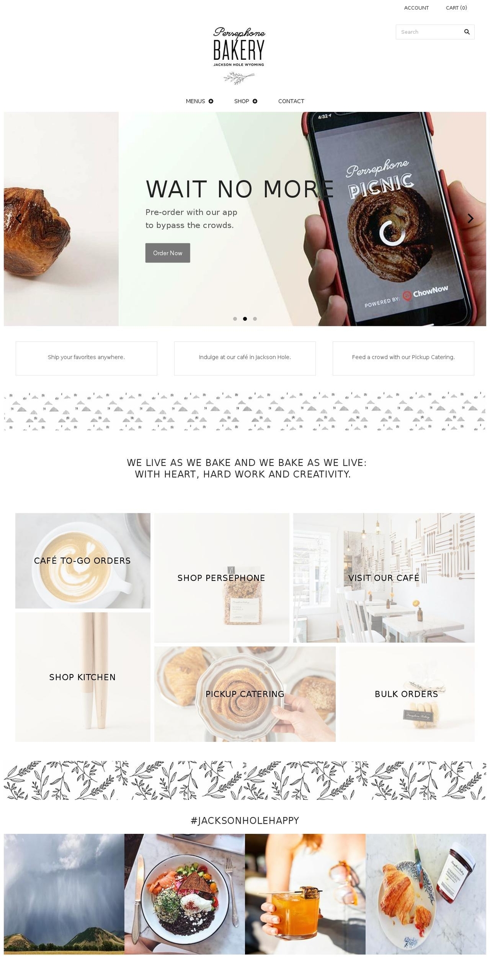 persephonebakery.com shopify website screenshot
