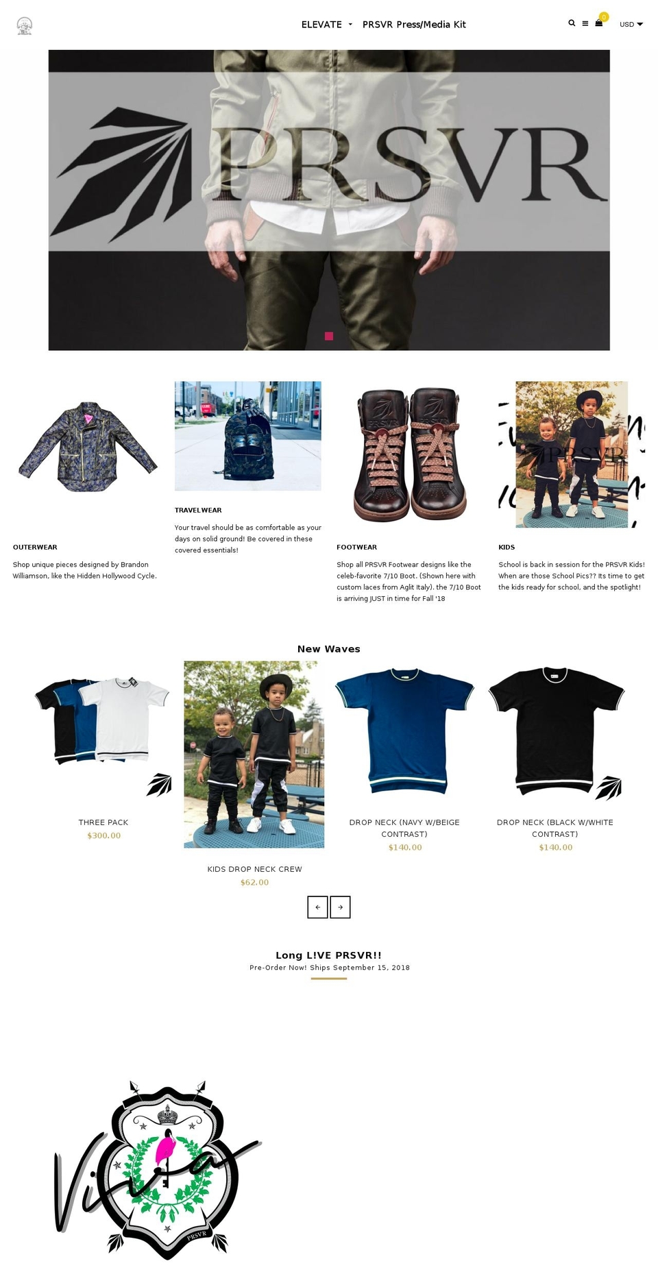 perseverelifestyle.com shopify website screenshot