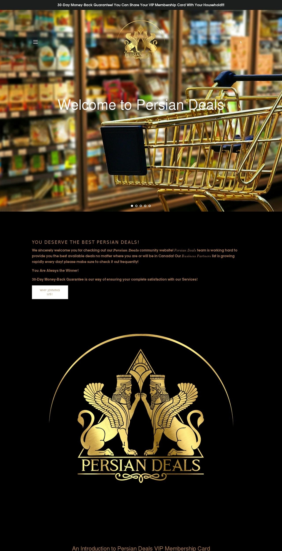 persiandeals.ca shopify website screenshot