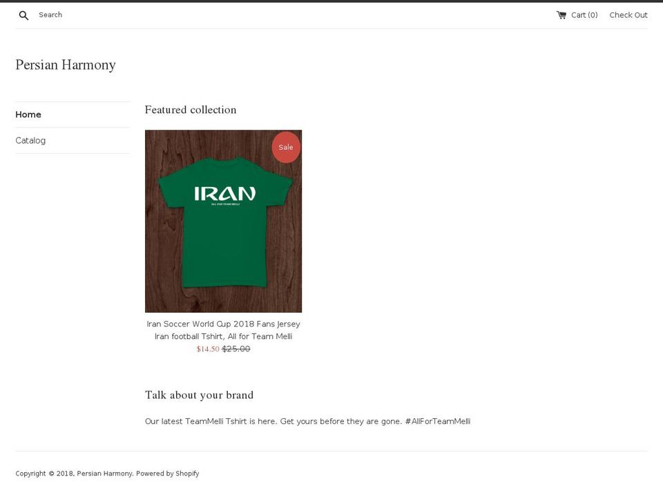 persianharmony.com — Shopify storefront screenshot