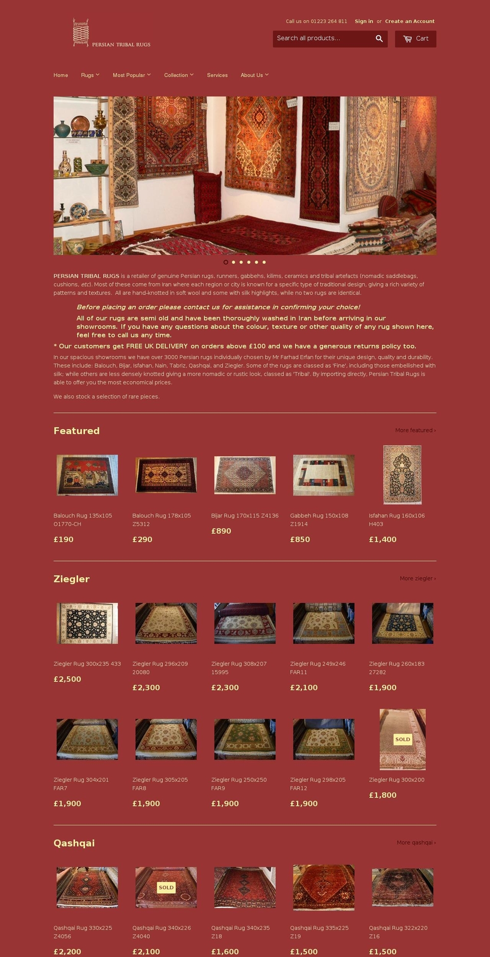 Persian Tribal Rugs LIVE theme Shopify theme site example persiantribalrug.com