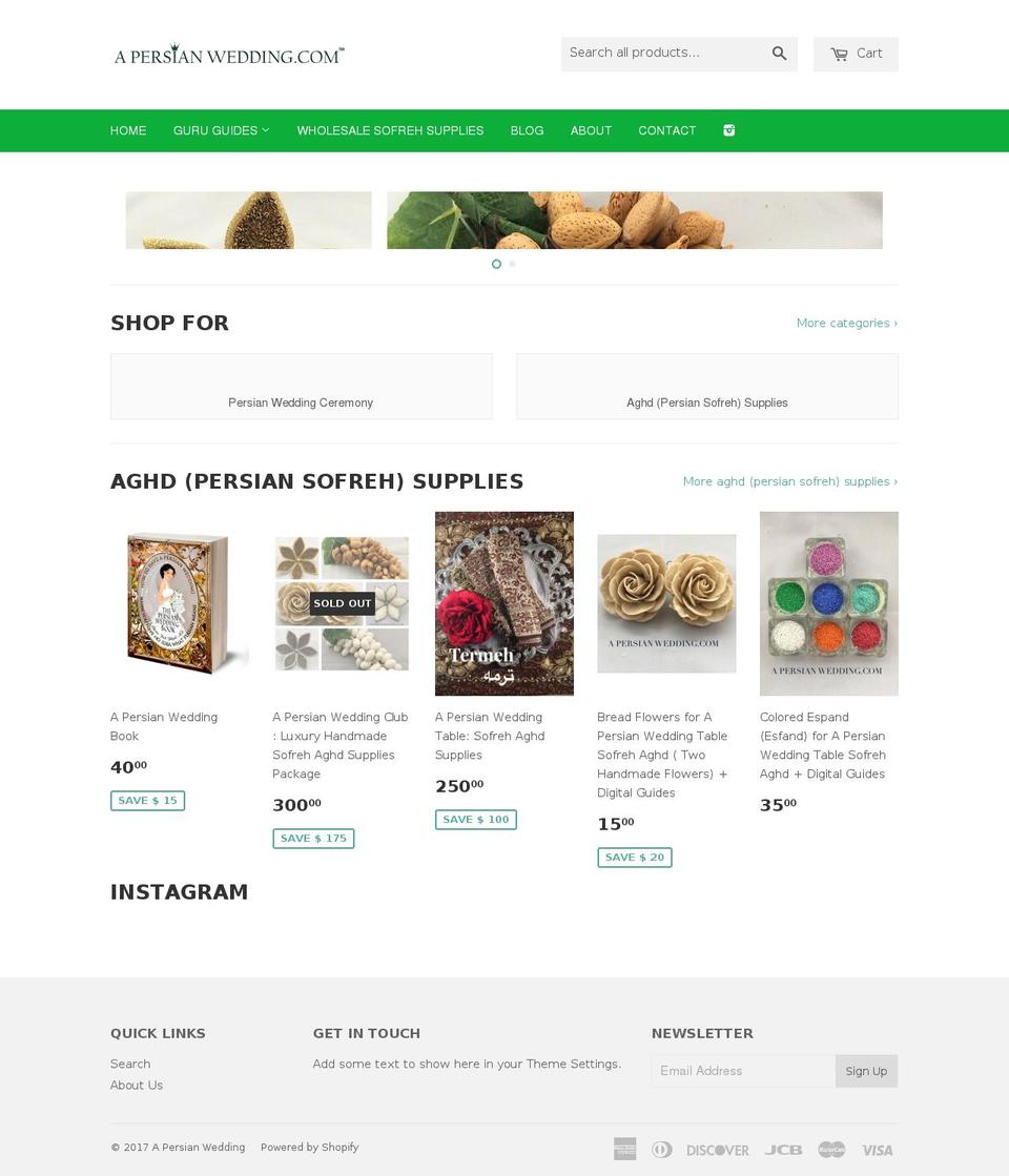 persianweddingplanner.com shopify website screenshot
