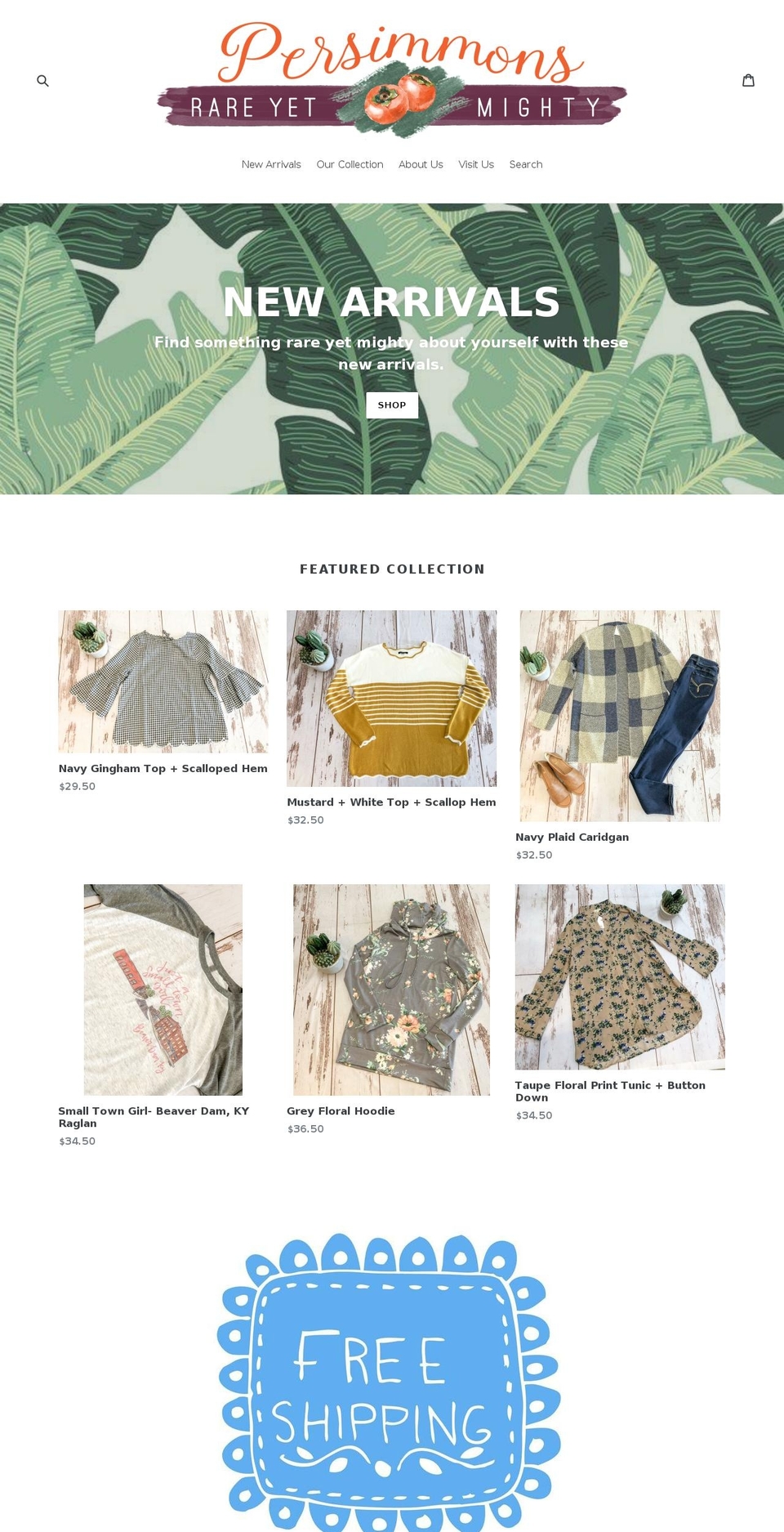 persimmonsboutique.com shopify website screenshot