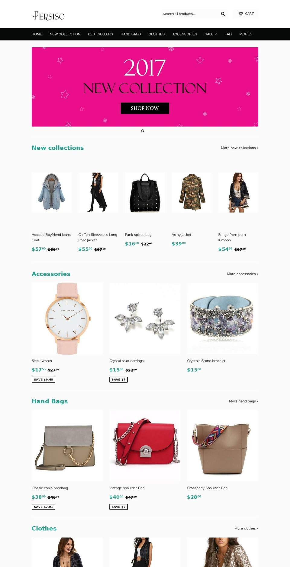 persiso.com — Shopify storefront screenshot