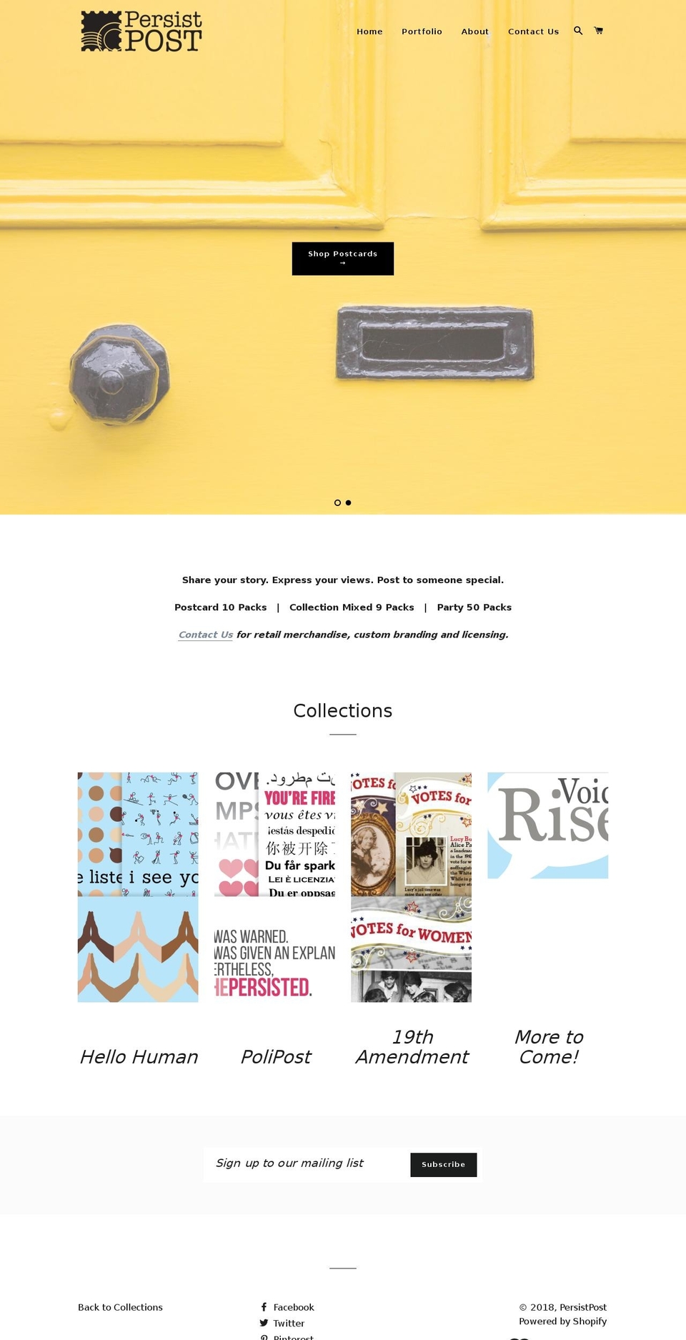 persistpost.com — Shopify storefront screenshot