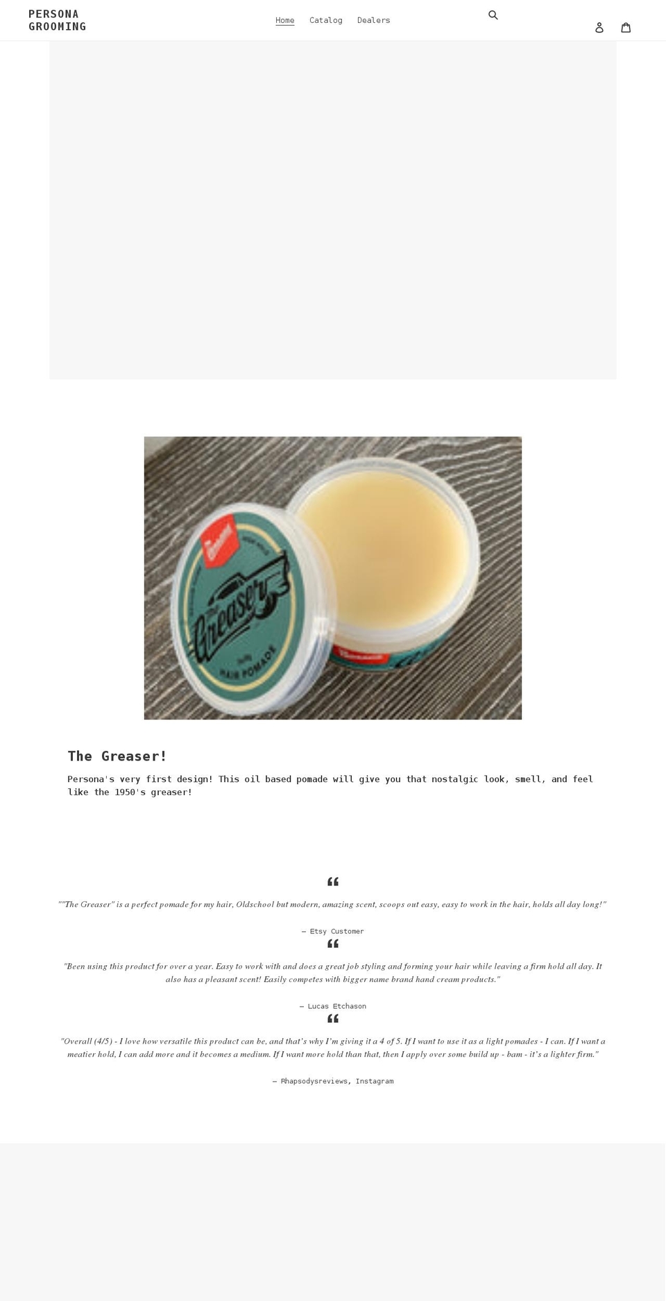 personagrooming.com shopify website screenshot