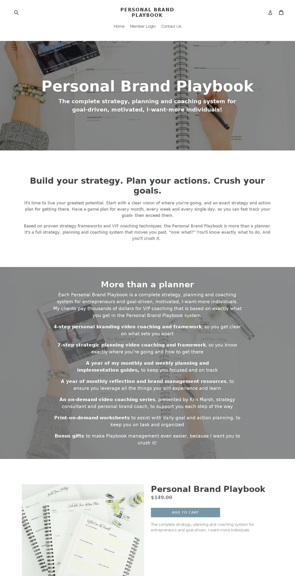 personalbrandplaybook.com — Shopify storefront screenshot