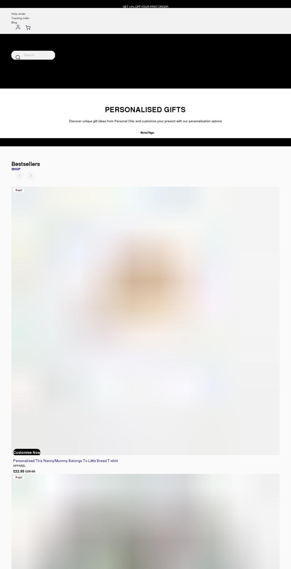 personalchic.com shopify website screenshot