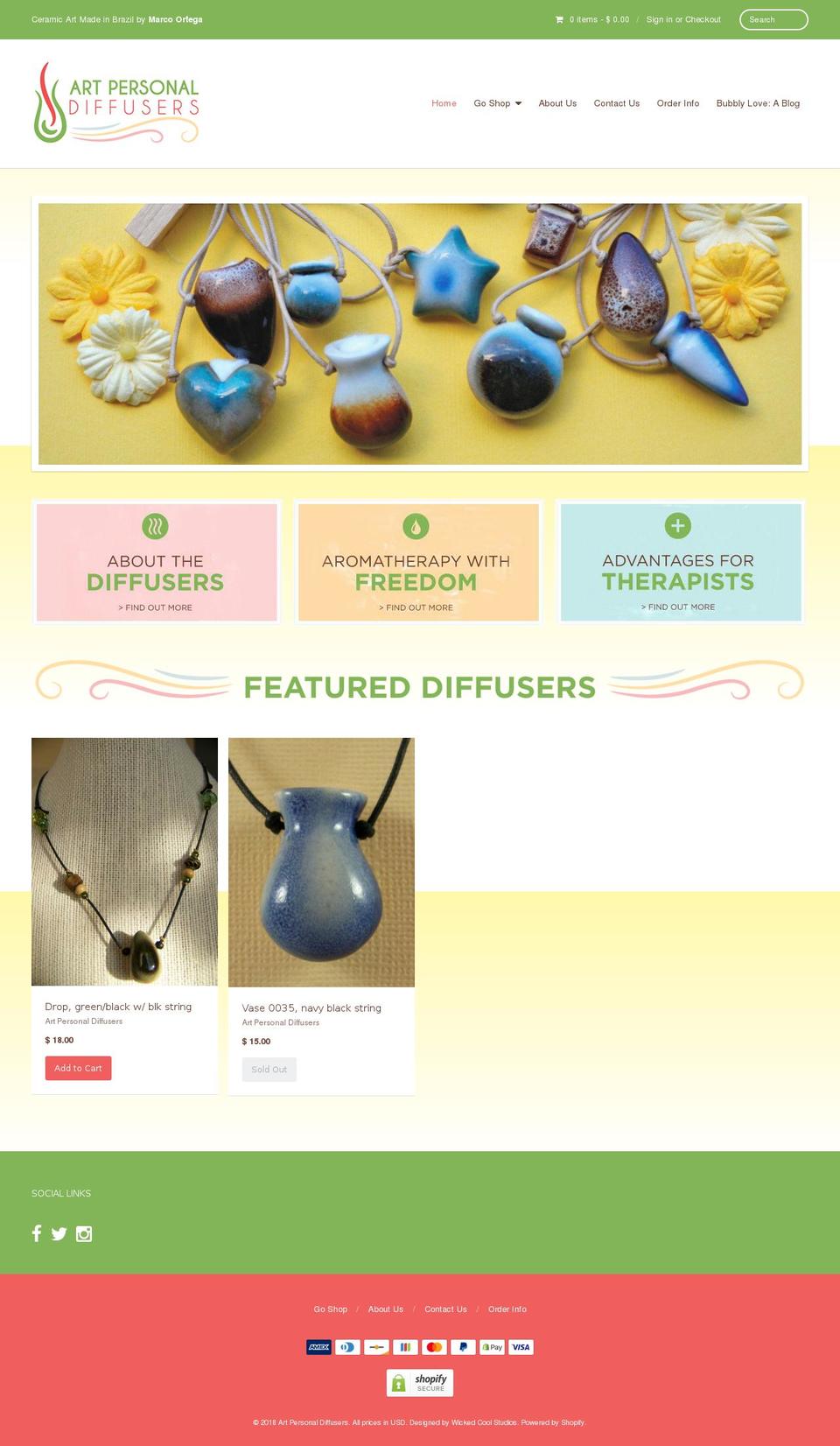 personaldiffusers.com shopify website screenshot