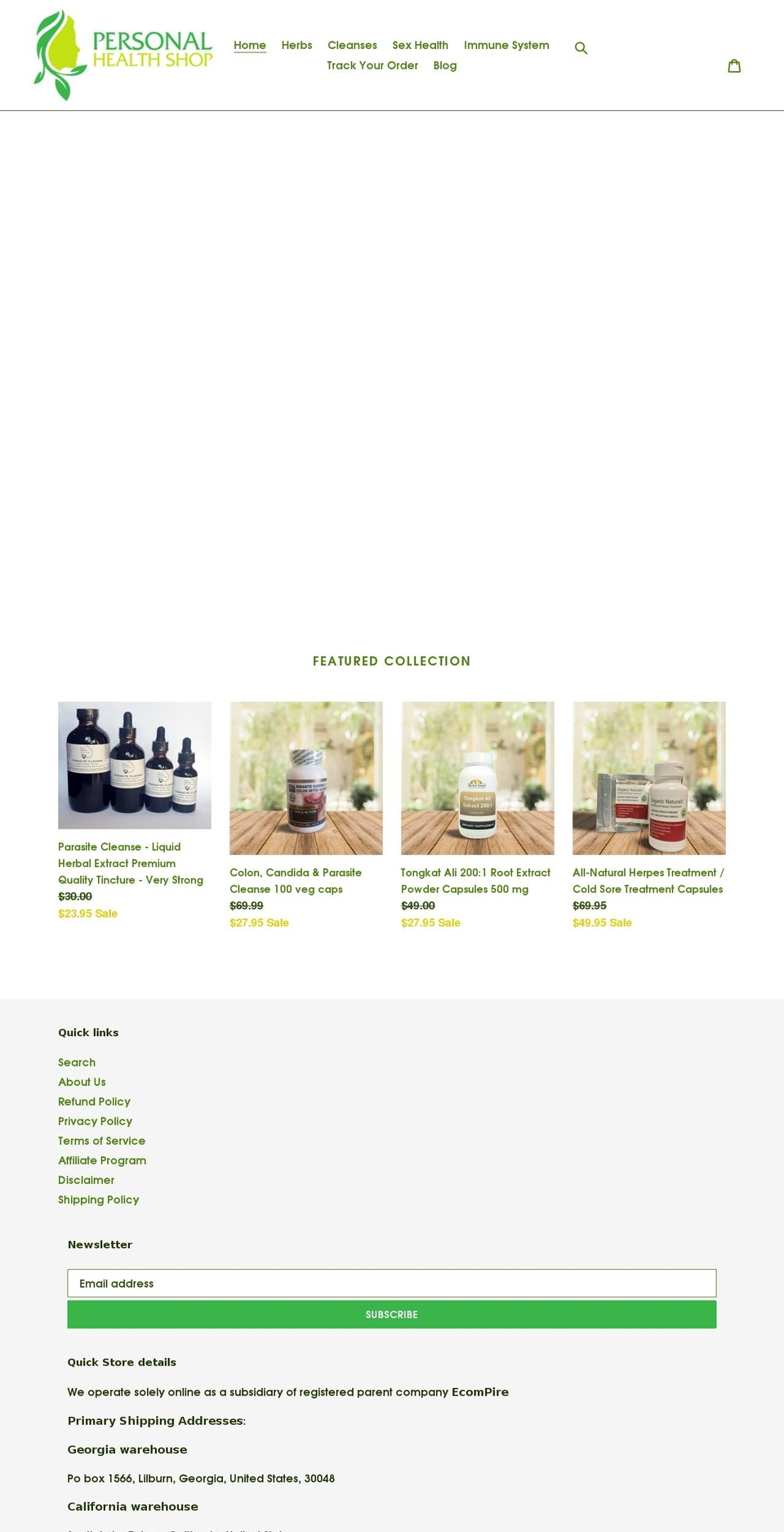 personalhealthshop.store shopify website screenshot