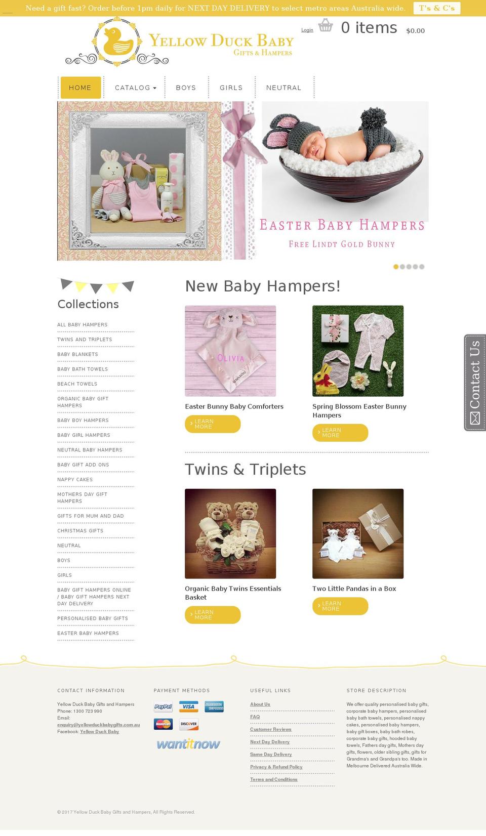 personalisedbabygifts.co.nz shopify website screenshot