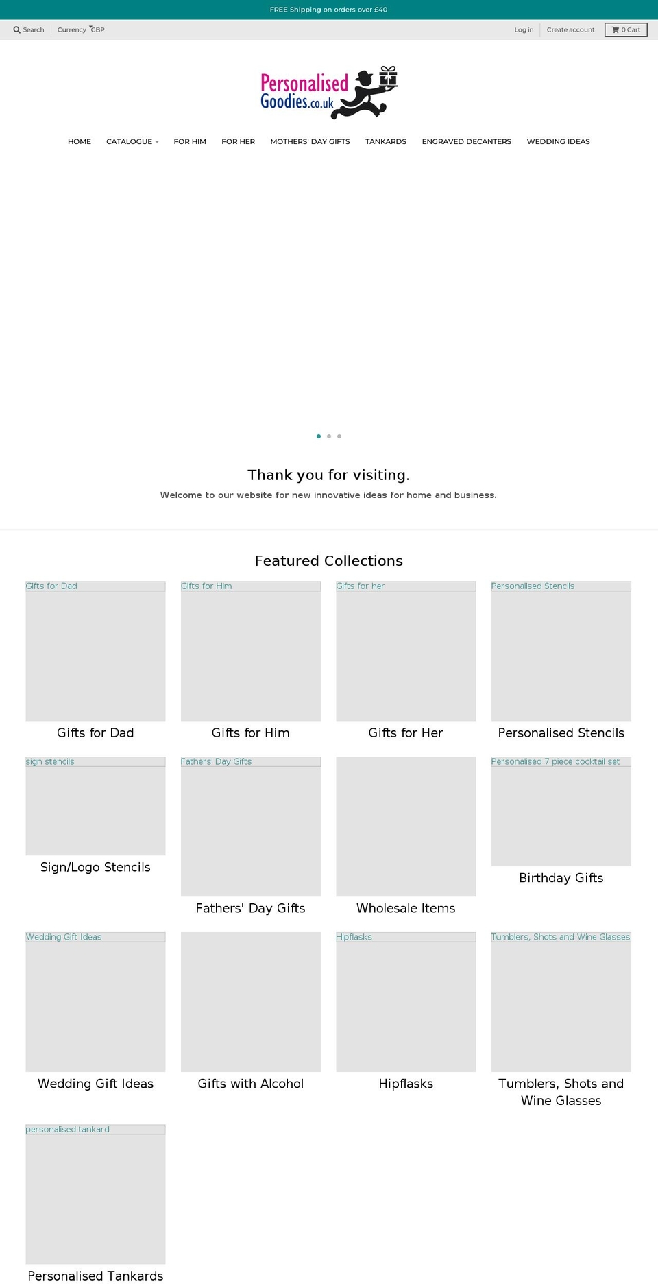 personalisedgoodies.co.uk shopify website screenshot