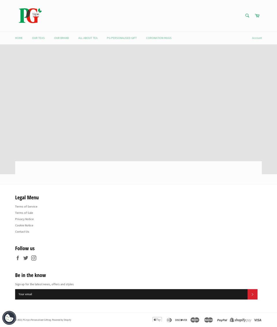 personalisedpgtips.co.uk shopify website screenshot