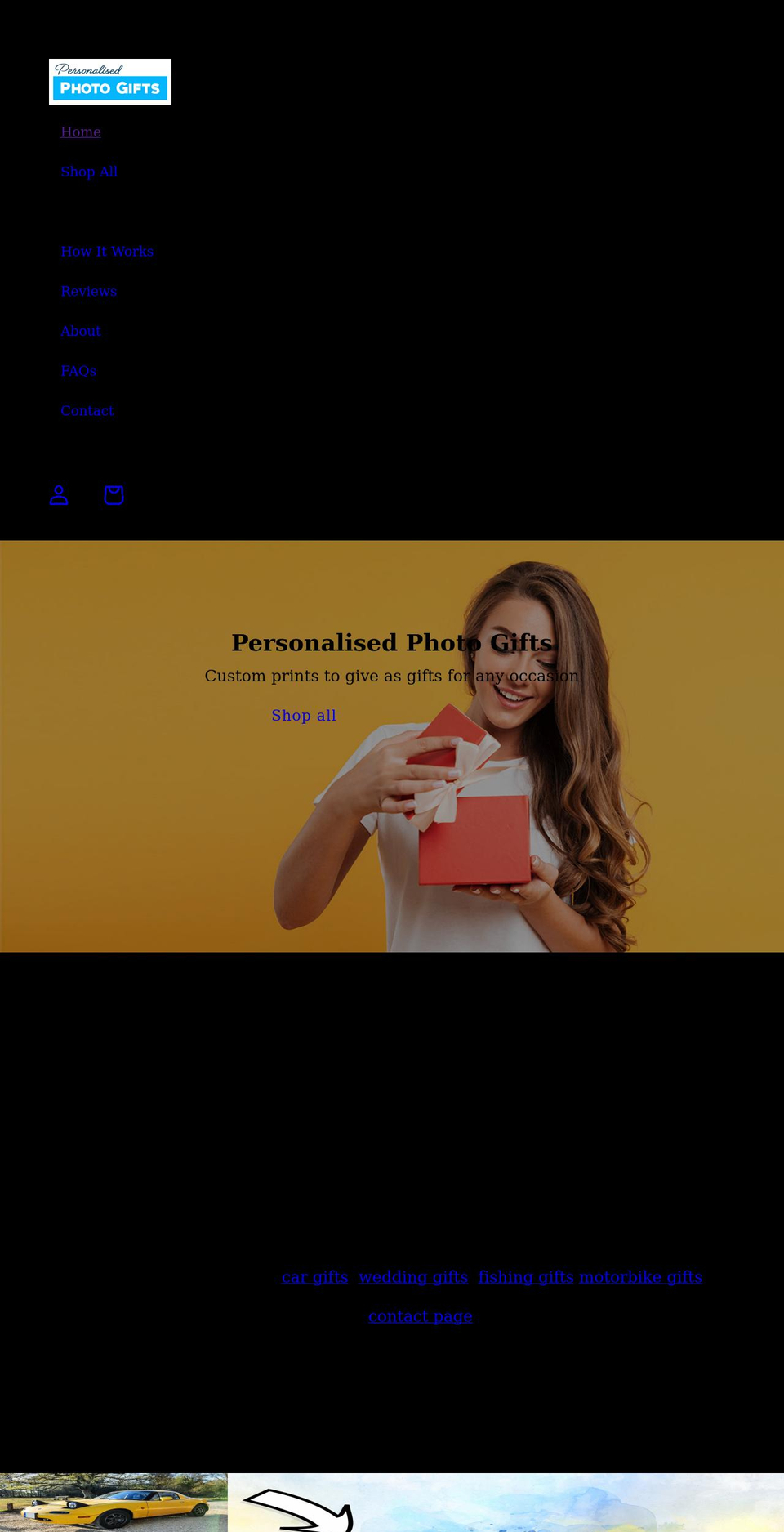 personalisedphotogifts.com shopify website screenshot