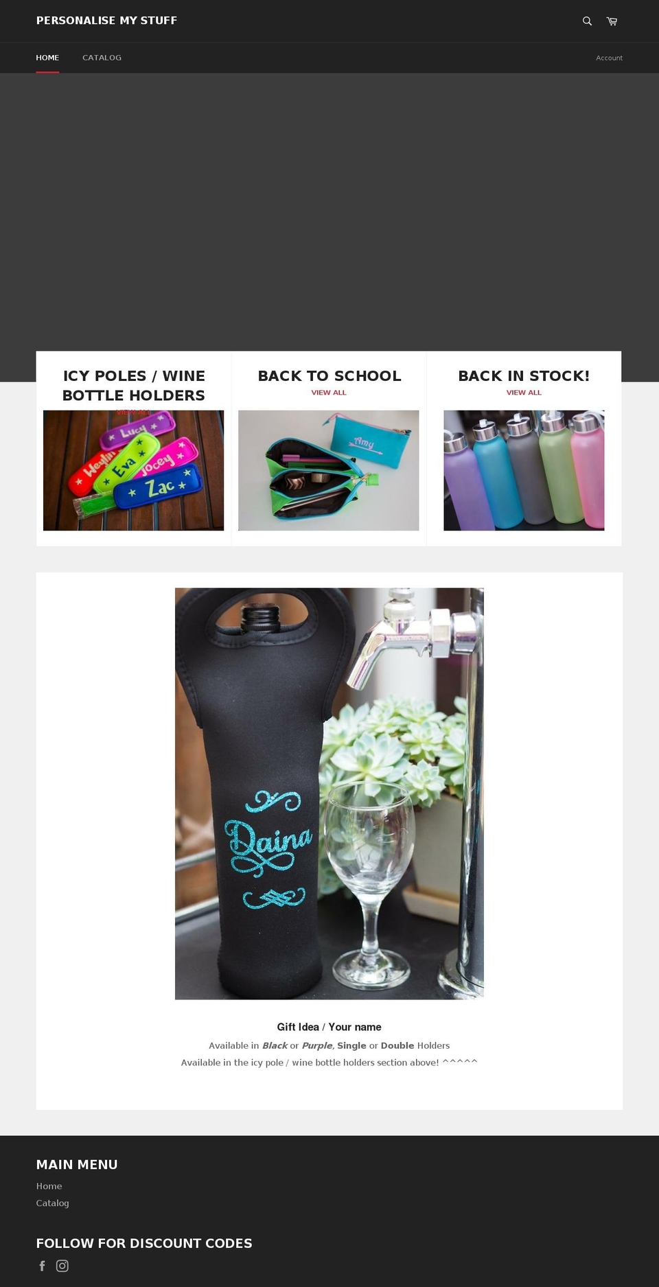 personalisemystuff.com — Shopify storefront screenshot