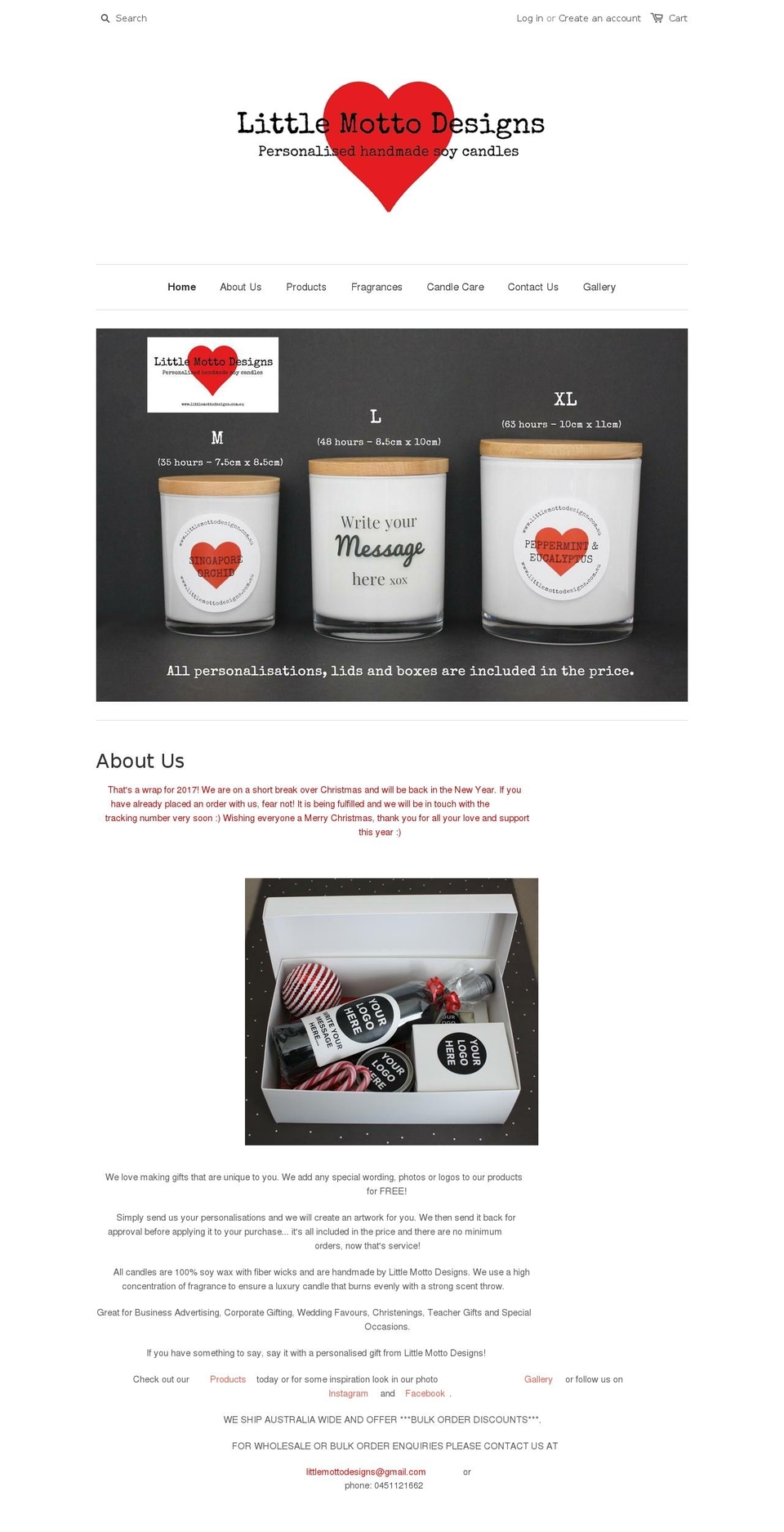 personaliseyourcandle.com shopify website screenshot
