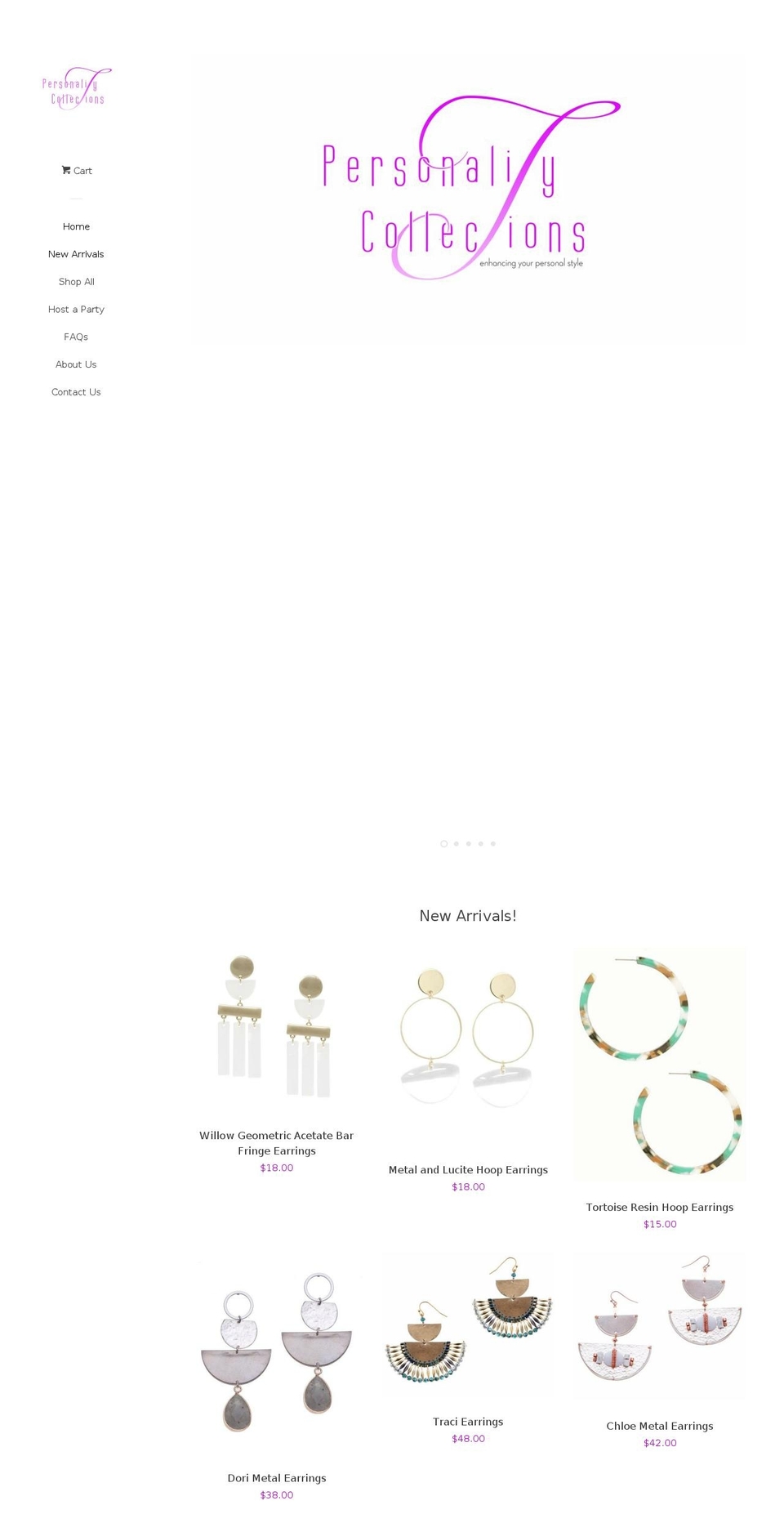 personalitycollections.com — Shopify storefront screenshot