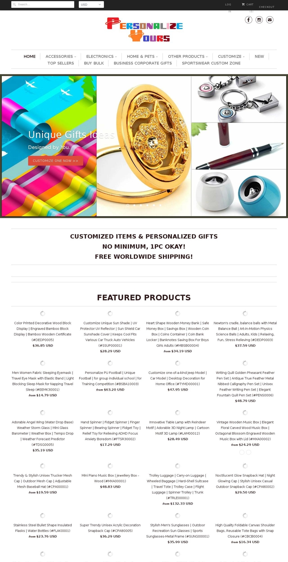 personalize-yours.com — Shopify storefront screenshot