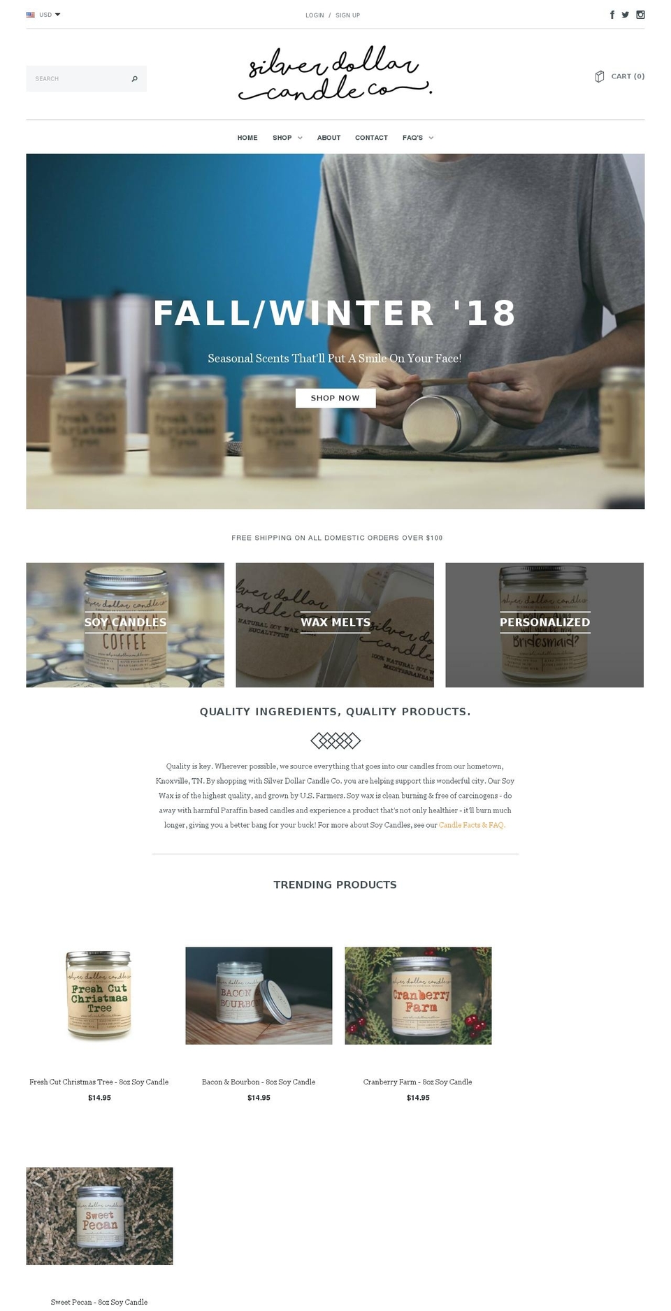 personalized-candles.com — Shopify storefront screenshot