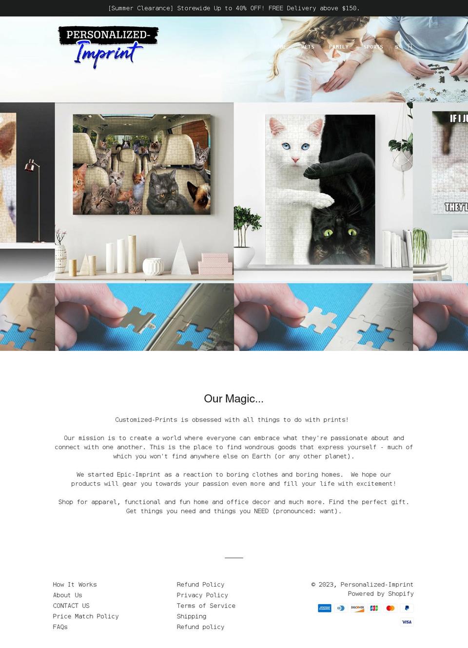 personalized-imprint.com shopify website screenshot