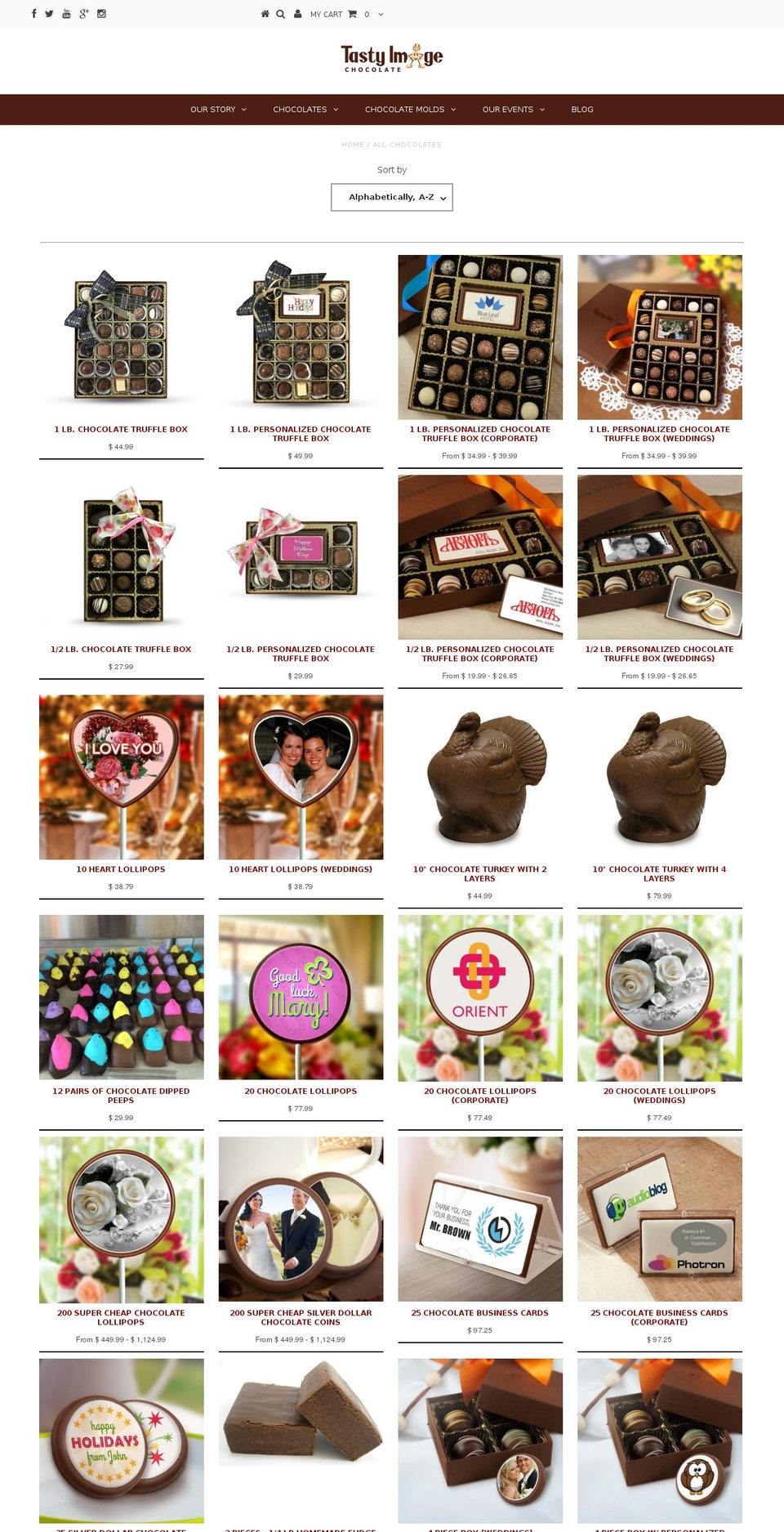 personalizedchocolategift.com shopify website screenshot